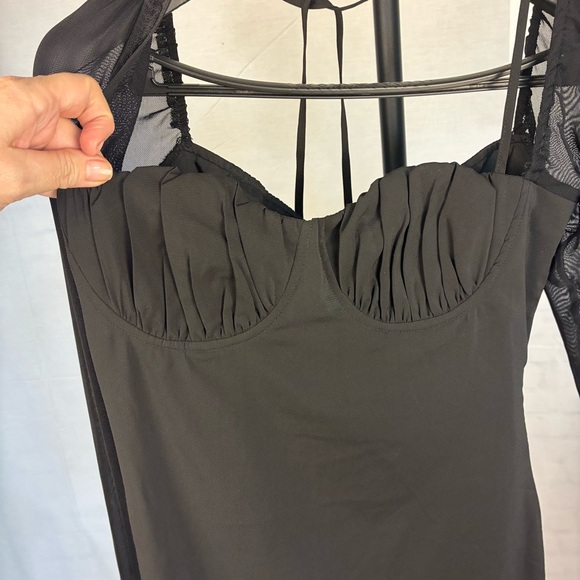 Princess Polly Dyer Underwire Long Sleeve Mini Dress 8 - Picture 3 of 10